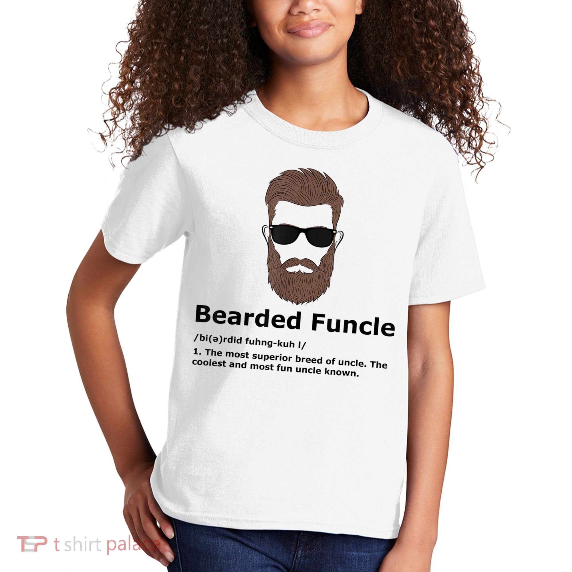 Mens Bearded Funcle Funny Uncle Definition Kids T-Shirt