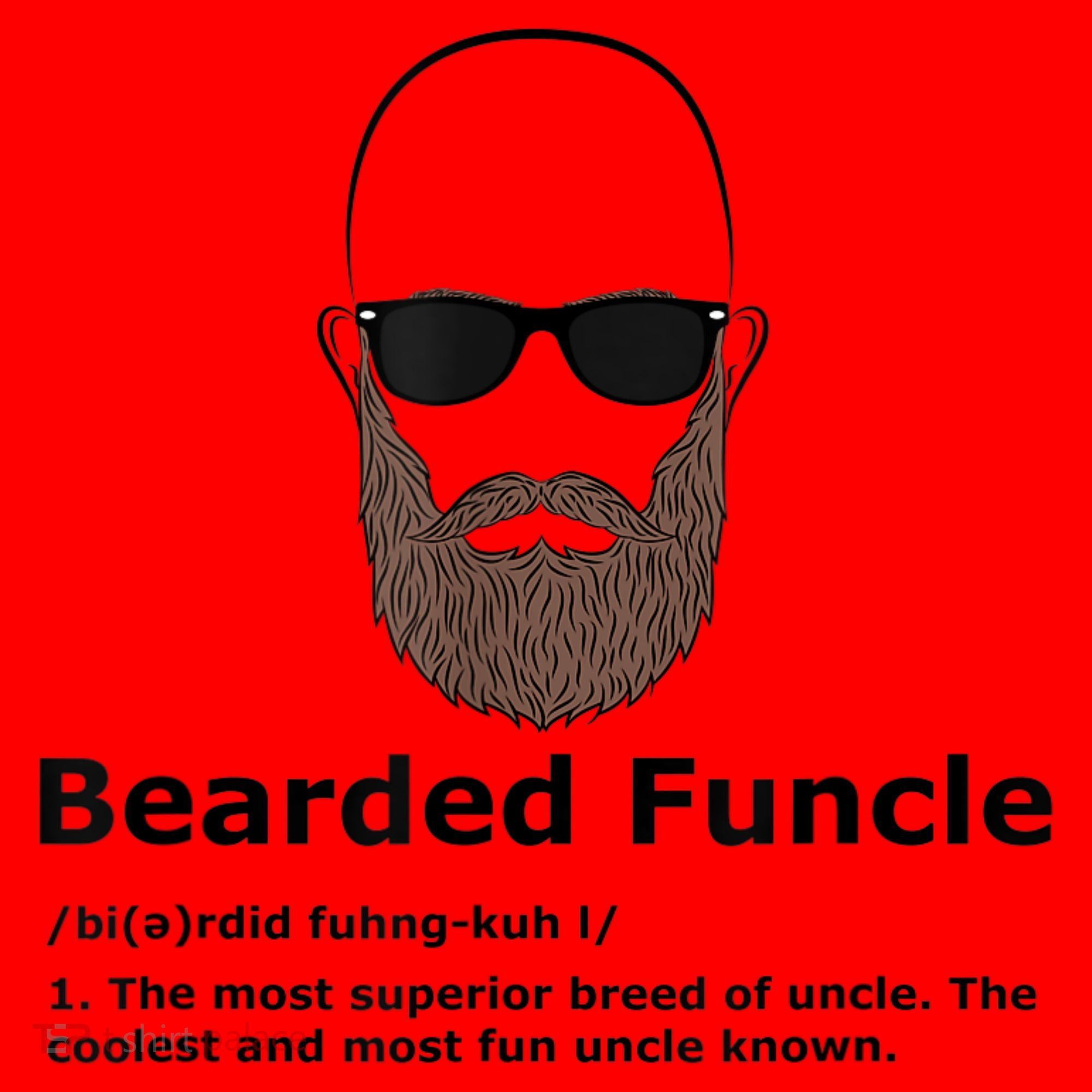 Mens Bearded Funcle Funny Bald Uncle Definition Santa Hat