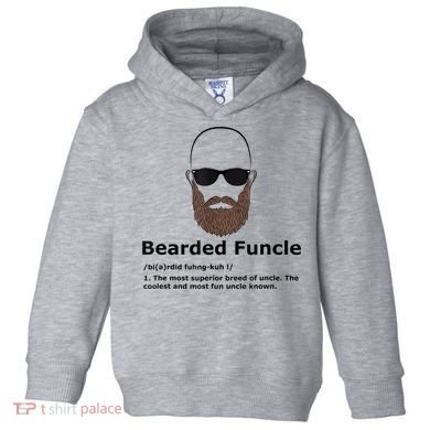Mens Bearded Funcle Funny Bald Uncle Definition Toddler Hoodie