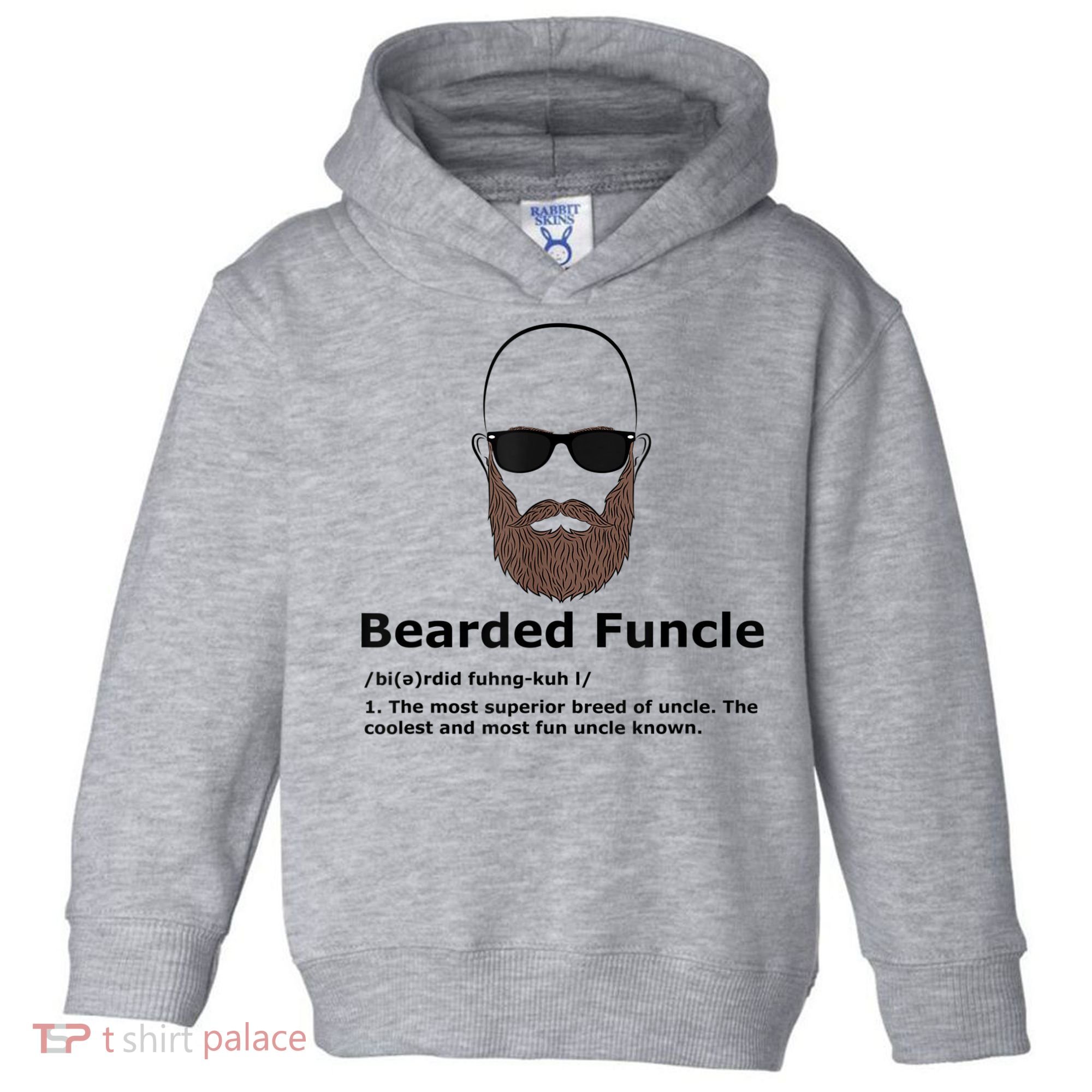 Mens Bearded Funcle Funny Bald Uncle Definition Toddler Hoodie