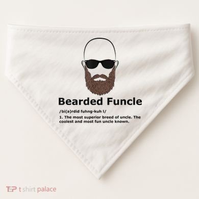 Mens Bearded Funcle Funny Bald Uncle Definition USA-Made Doggie Bandana