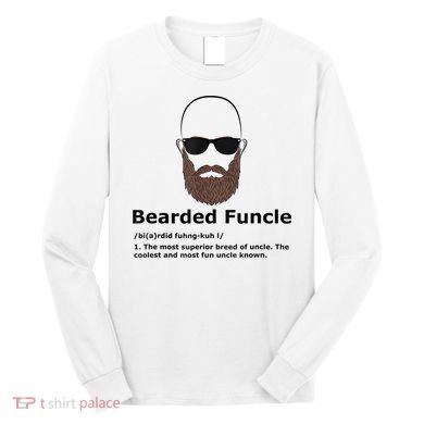 Mens Bearded Funcle Funny Bald Uncle Definition Long Sleeve Shirt