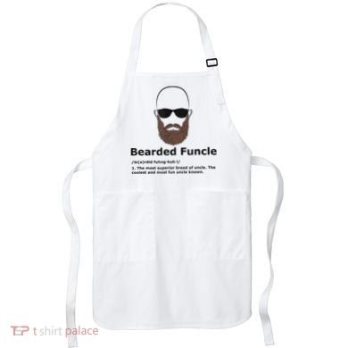 Mens Bearded Funcle Funny Bald Uncle Definition Apron