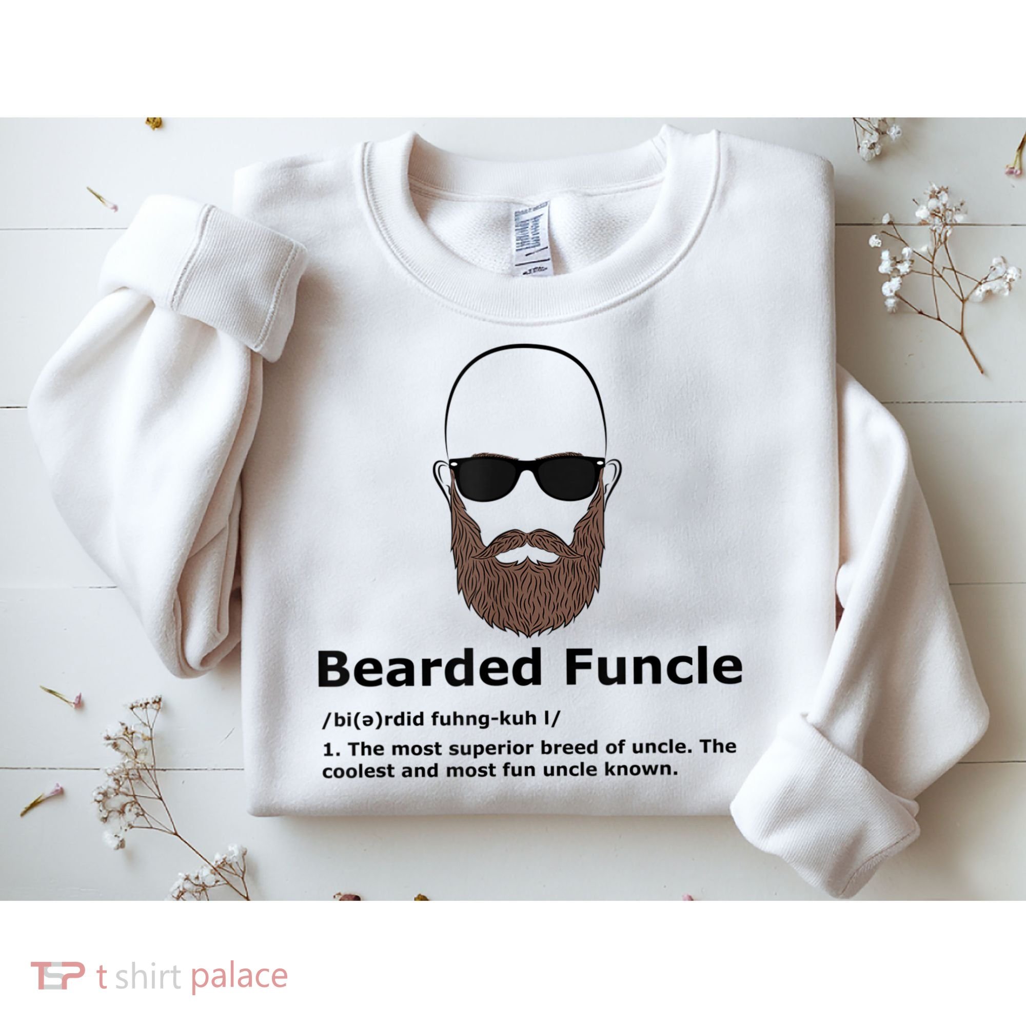 Mens Bearded Funcle Funny Bald Uncle Definition Sweatshirt