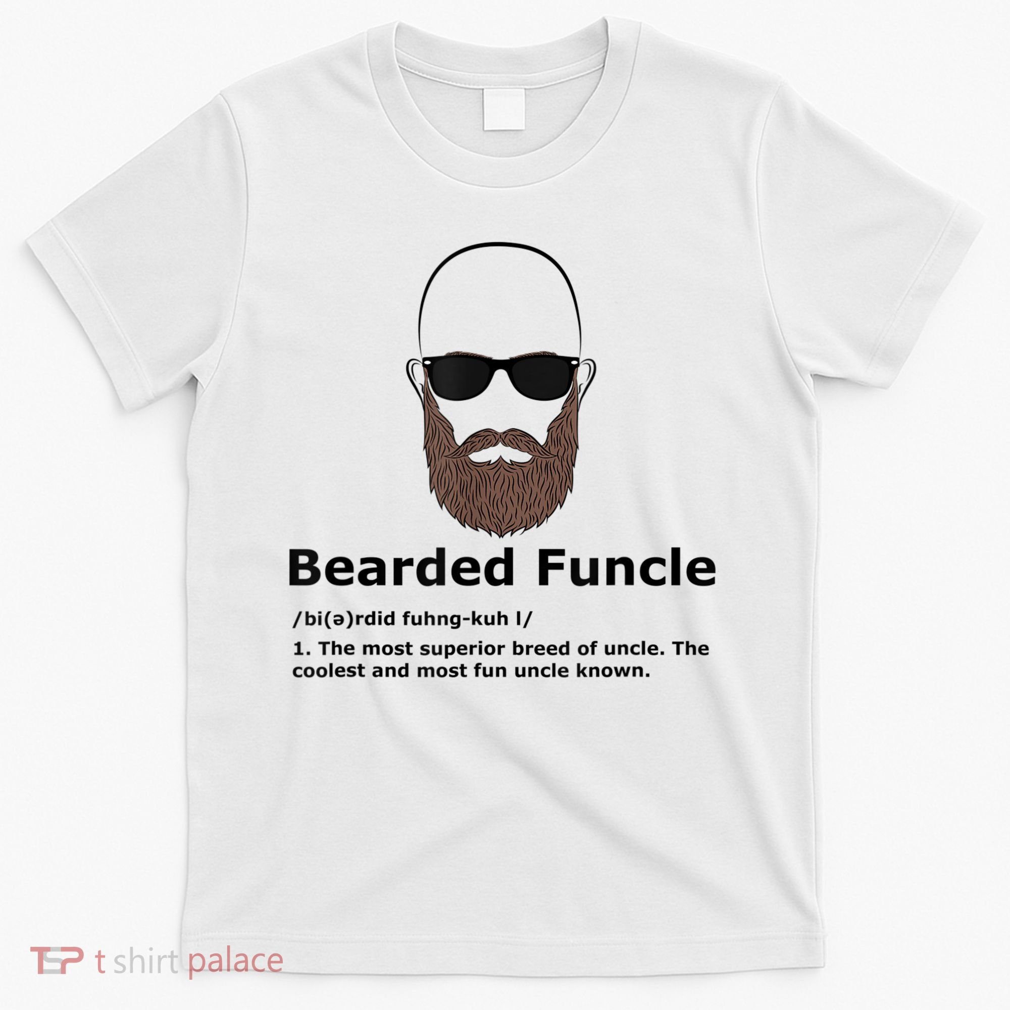 Mens Bearded Funcle Funny Bald Uncle Definition T-Shirt