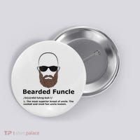 Mens Bearded Funcle Funny Bald Uncle Definition Button thumb 0