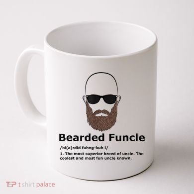 Mens Bearded Funcle Funny Bald Uncle Definition Coffee Mug