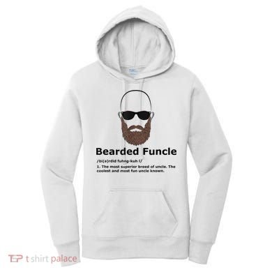 Mens Bearded Funcle Funny Bald Uncle Definition Women's Hoodie