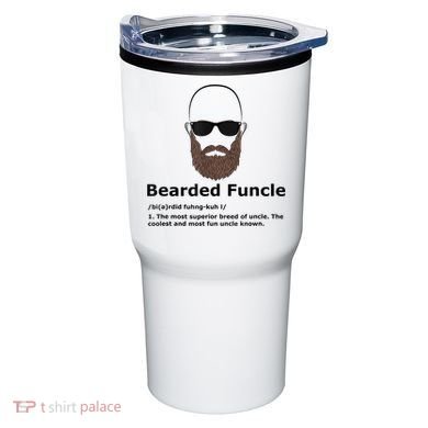 Mens Bearded Funcle Funny Bald Uncle Definition Tumbler