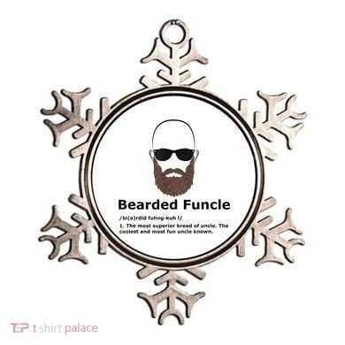 Mens Bearded Funcle Funny Bald Uncle Definition Ornament