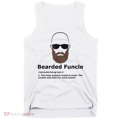 Mens Bearded Funcle Funny Bald Uncle Definition Tank Top