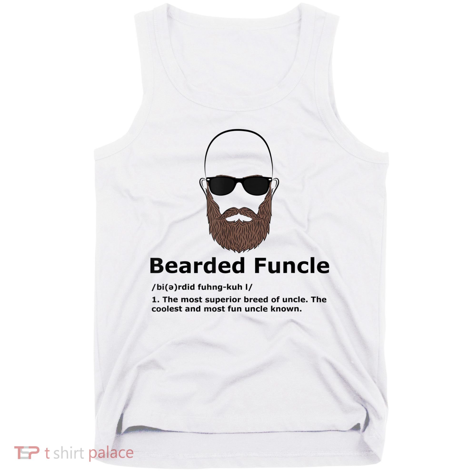 Mens Bearded Funcle Funny Bald Uncle Definition Tank Top