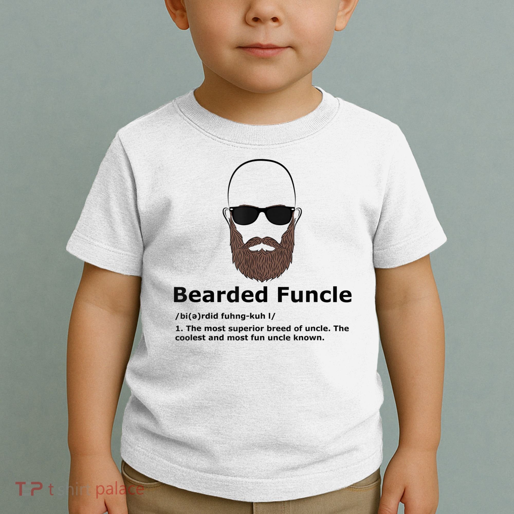Mens Bearded Funcle Funny Bald Uncle Definition Toddler T-Shirt