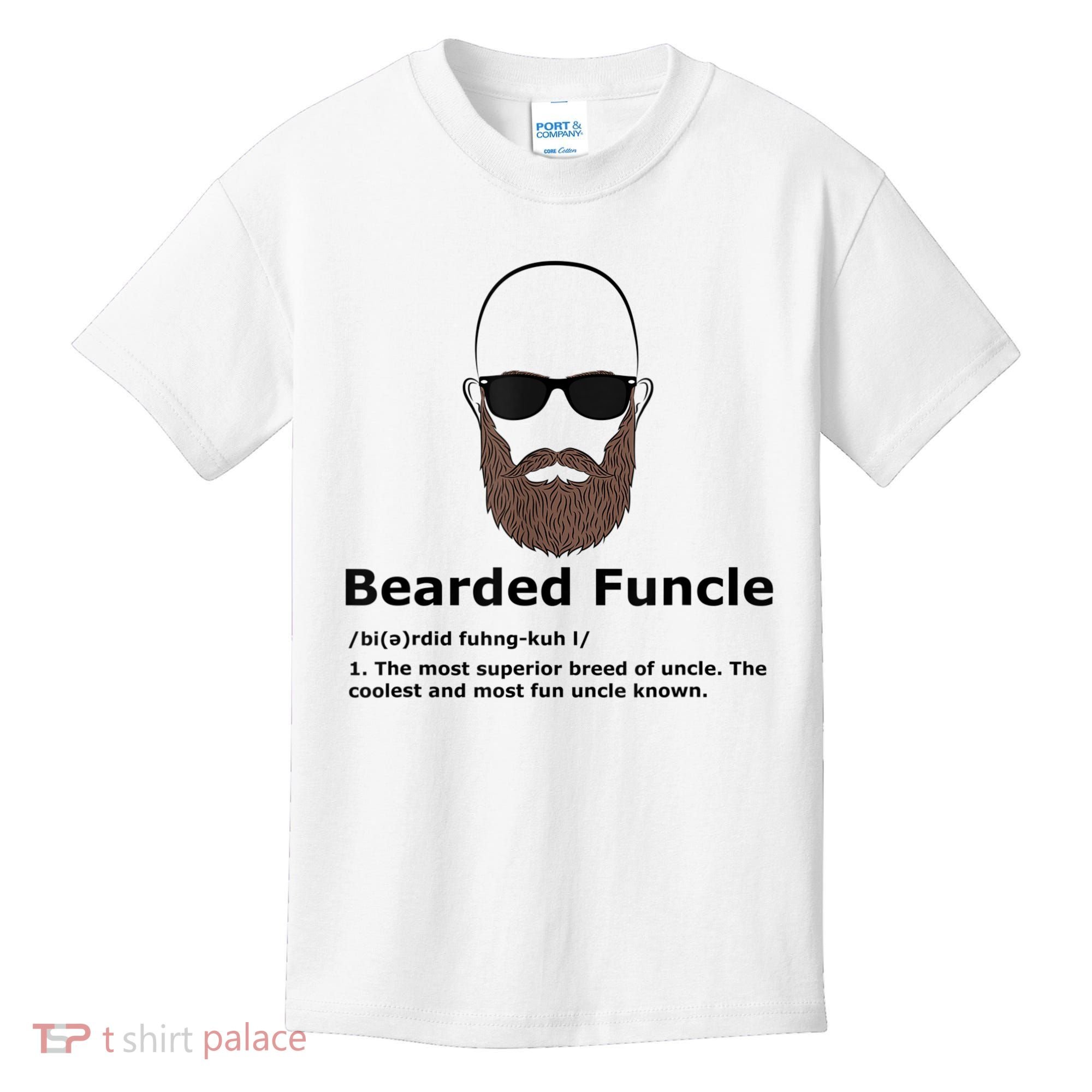 Mens Bearded Funcle Funny Bald Uncle Definition Kids T-Shirt