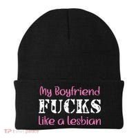 My Boyfriend Fucks Like A Lesbian Beanie thumb 0