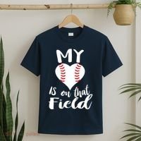 My Love Is On The Field Baseball T-Shirt thumb 2
