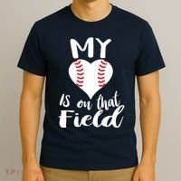 My Love Is On The Field Baseball T-Shirt thumb 3