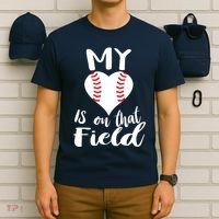 My Love Is On The Field Baseball T-Shirt thumb 6