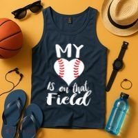 My Love Is On The Field Baseball Tank Top thumb 4