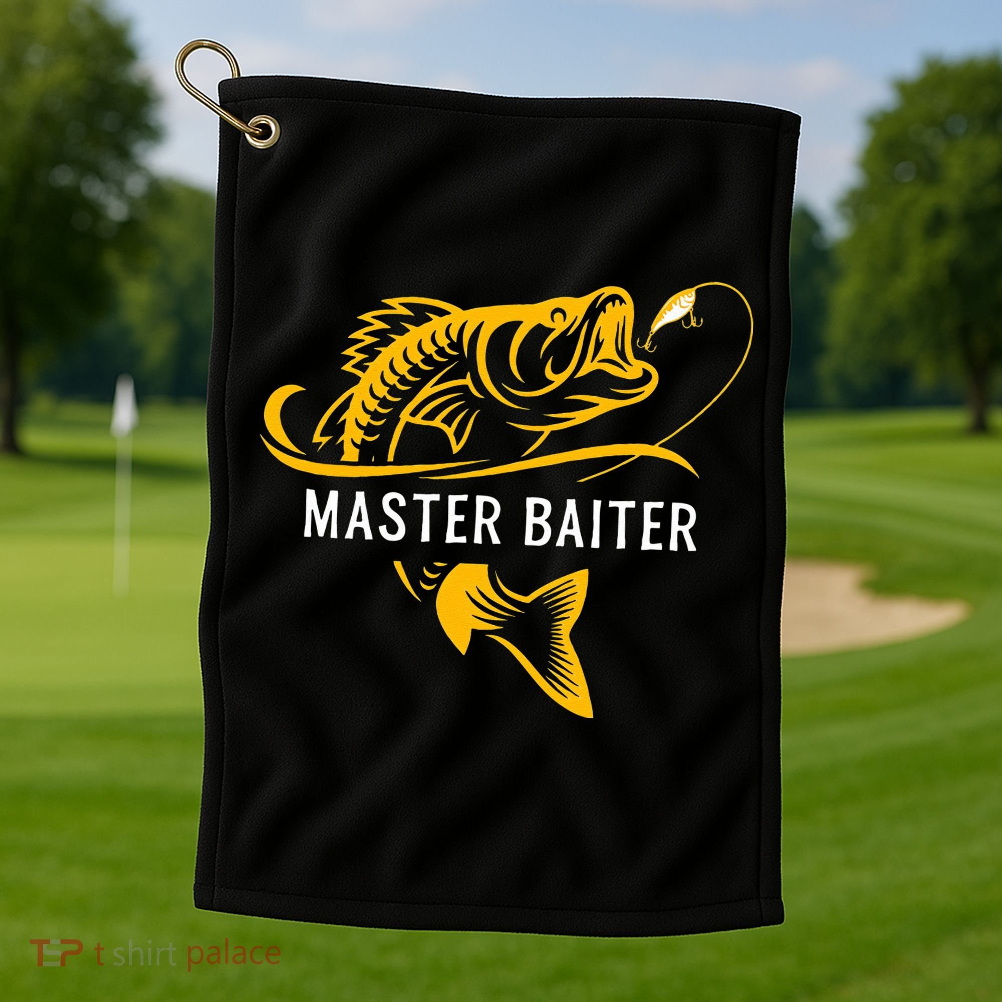 Master Baiter Funny Fishing Golf Towel