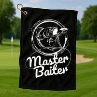 Master Baiter Fishing Funny Fish Golf Towel thumb 1