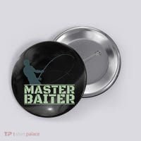 Master Baiter For Fishing Funny Button thumb 0