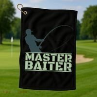 Master Baiter For Fishing Funny Golf Towel thumb 1