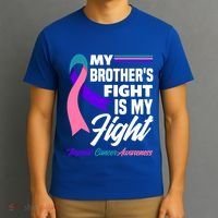 My Brother's Fight Is My Fight Thyroid Cancer Awareness Cute Gift T-Shirt thumb 3
