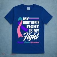 My Brother's Fight Is My Fight Thyroid Cancer Awareness Cute Gift T-Shirt thumb 5