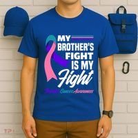 My Brother's Fight Is My Fight Thyroid Cancer Awareness Cute Gift T-Shirt thumb 6
