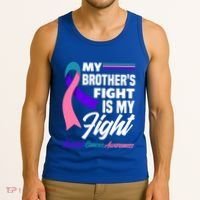 My Brother's Fight Is My Fight Thyroid Cancer Awareness Cute Gift Tank Top thumb 3