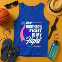My Brother's Fight Is My Fight Thyroid Cancer Awareness Cute Gift Tank Top thumb 4