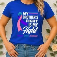 My Brother's Fight Is My Fight Thyroid Cancer Awareness Cute Gift Women's T-Shirt thumb 2