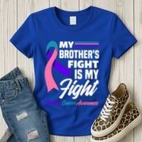 My Brother's Fight Is My Fight Thyroid Cancer Awareness Cute Gift Women's T-Shirt thumb 3