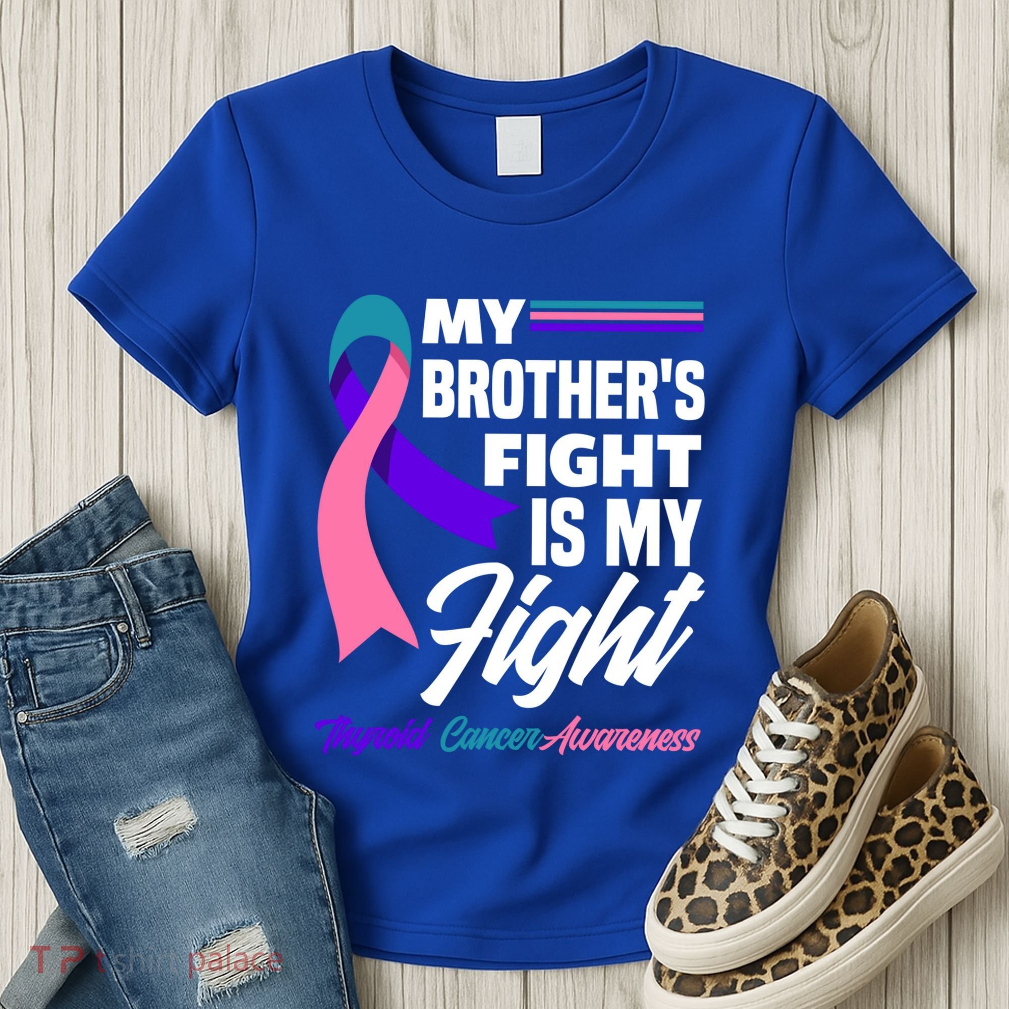 My Brother's Fight Is My Fight Thyroid Cancer Awareness Cute Gift Women's T-Shirt