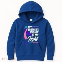My Brother's Fight Is My Fight Thyroid Cancer Awareness Cute Gift Kids Hoodie thumb 0