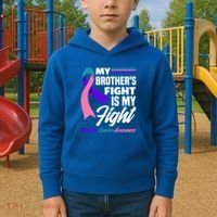 My Brother's Fight Is My Fight Thyroid Cancer Awareness Cute Gift Kids Hoodie thumb 2