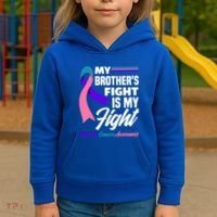 My Brother's Fight Is My Fight Thyroid Cancer Awareness Cute Gift Kids Hoodie thumb 3