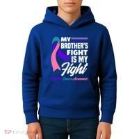 My Brother's Fight Is My Fight Thyroid Cancer Awareness Cute Gift Kids Hoodie thumb 4