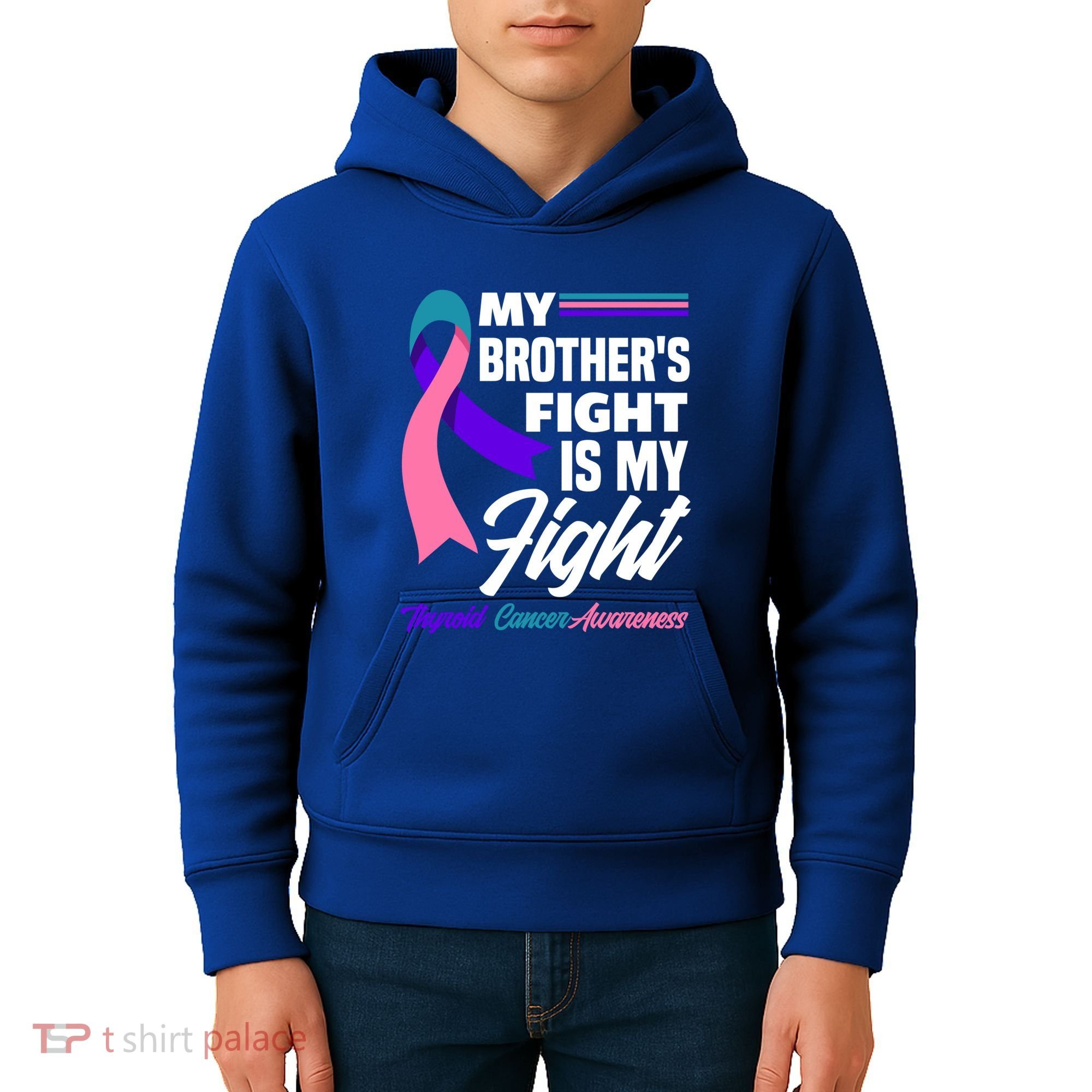 My Brother's Fight Is My Fight Thyroid Cancer Awareness Cute Gift Kids Hoodie