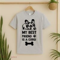 My Best Friend Is A corgi funny corgi dad corgi mom T-Shirt thumb 2