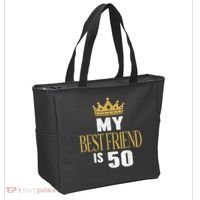 My Best Friend Is 50 Years Old 50th Birthday Party Matching Tote Bag thumb 2