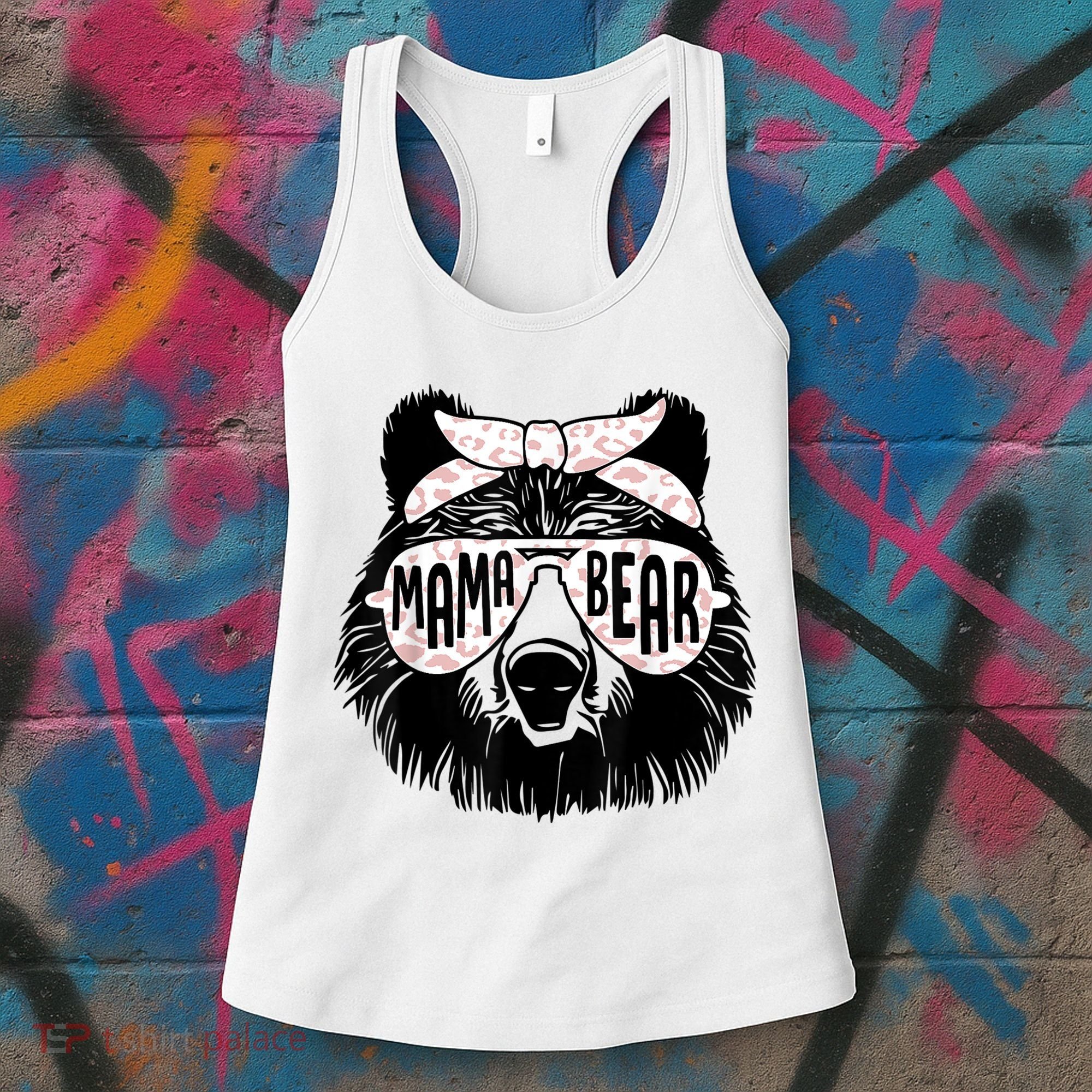 Mama Bear Face Sunglasses Mother Mom Mommy Mother's Day Women's Tank Top