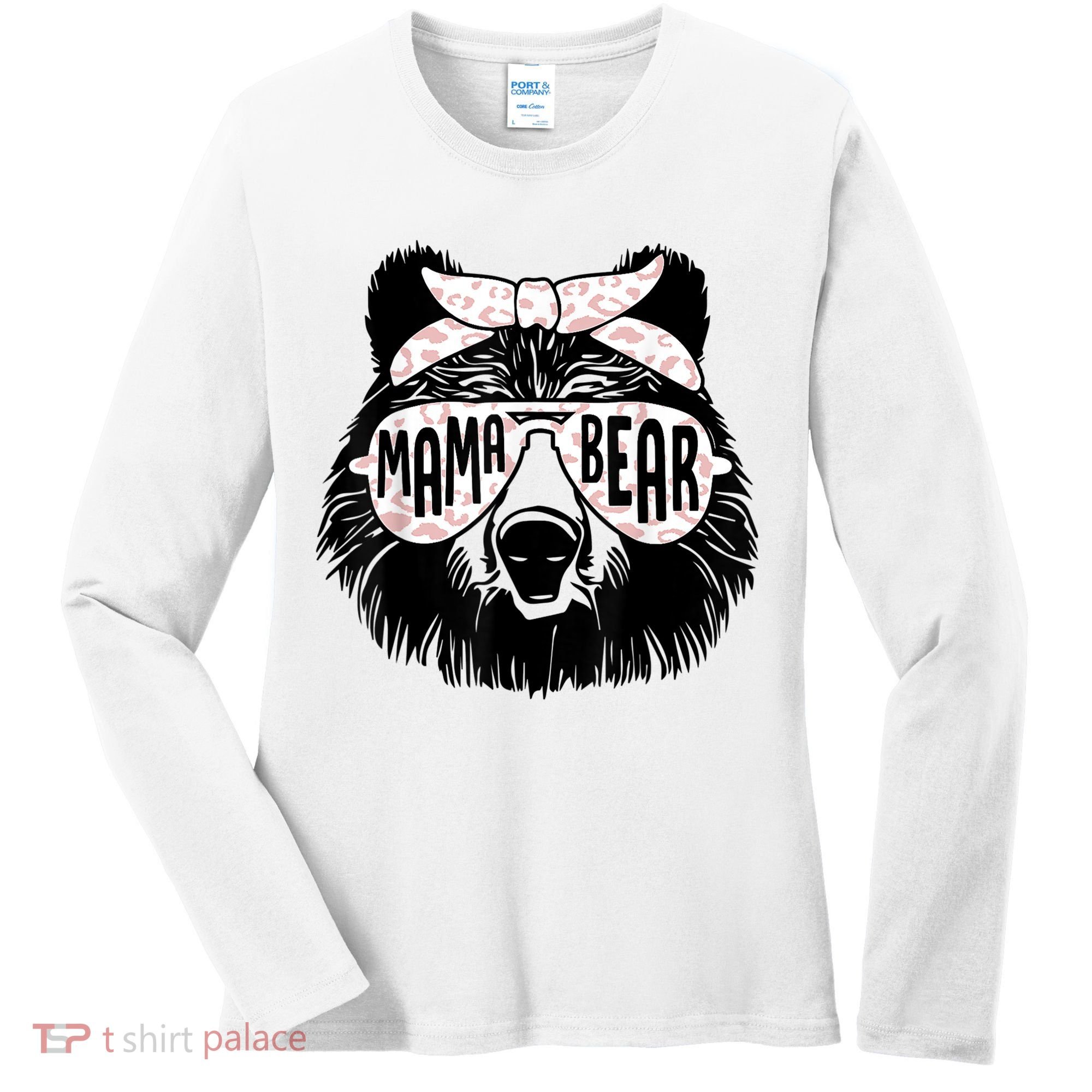 Mama Bear Face Sunglasses Mother Mom Mommy Mother's Day Women's Long Sleeve Shirt