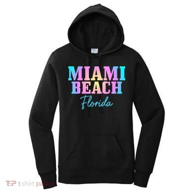 Miami Beach Florida Fl Vintage Tie Dye Retro Vacation Gift Women's Hoodie