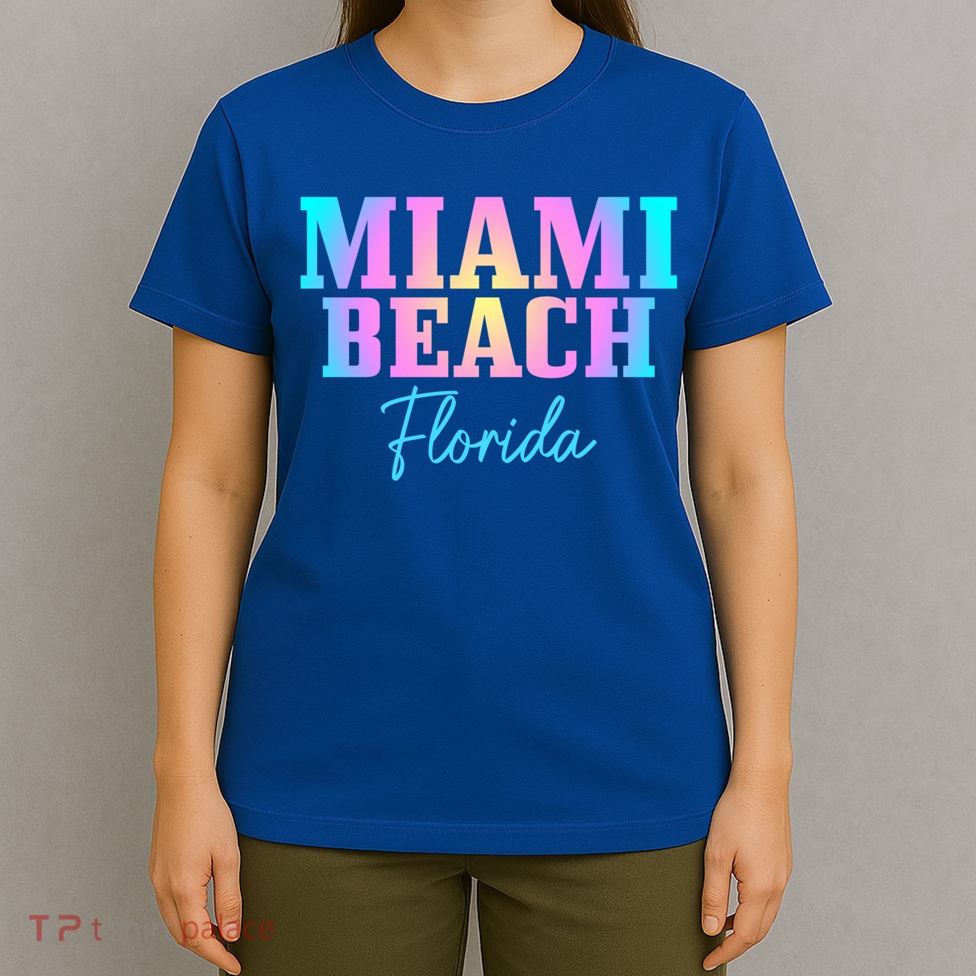 Miami Beach Florida Fl Vintage Tie Dye Retro Vacation Gift T-Shirt