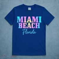 Miami Beach Florida Fl Vintage Tie Dye Retro Vacation Gift T-Shirt thumb 5
