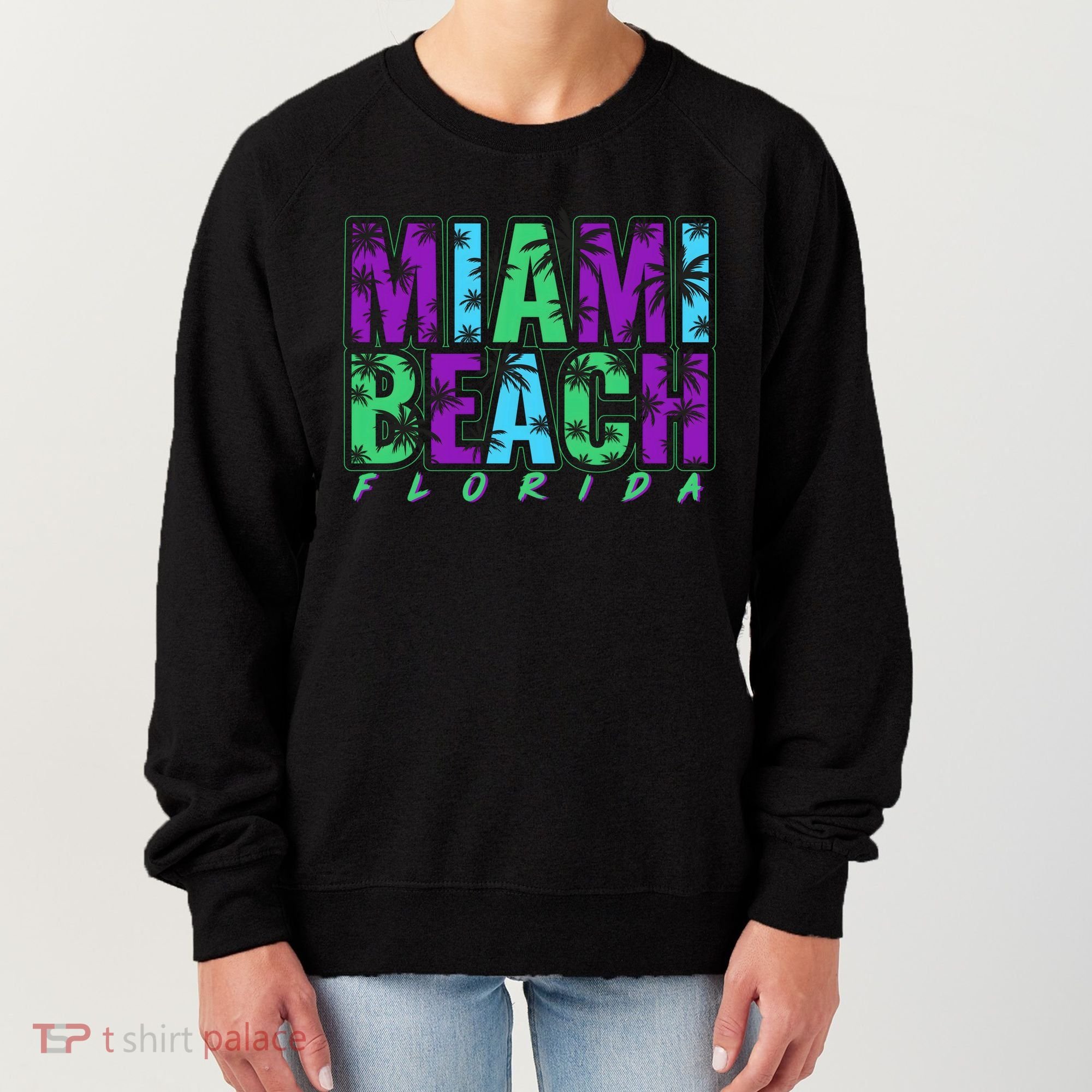 Miami Beach Floral Palm Trees Women's Sweatshirt