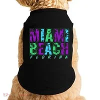 Miami Beach Floral Palm Trees Doggie Tank thumb 0