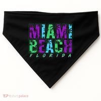 Miami Beach Floral Palm Trees USA-Made Doggie Bandana thumb 0
